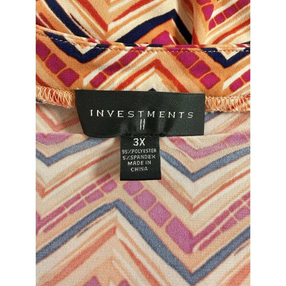 Investments II Women's 3x‎ top Geometric print - Picture 3 of 4